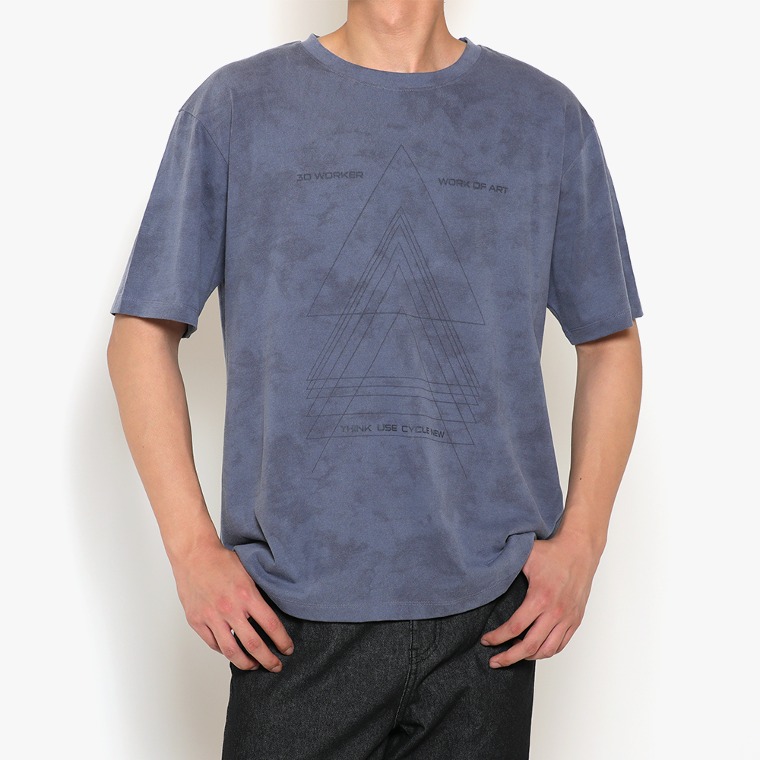 [SOBIT FASHION] Triangle T-shirt (ASH BLUE)